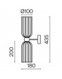 Zidna svjetiljka MAYTONI Antic, 2xE14, 435x180x100 mm, SIVA
