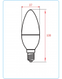 LED ŽARULJA, E14, C37, 5W, 440lm, 2700K, 200°, IP20, Panasonic